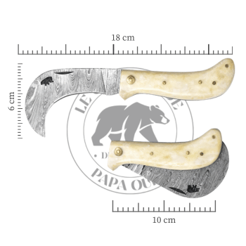 Serpette Gravure Personnalisée - Damas - Os.
