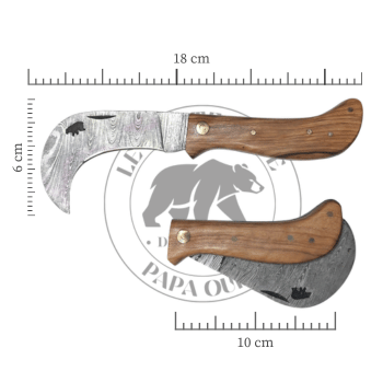 Serpette Gravure Personnalisée - Damas - Noyer.