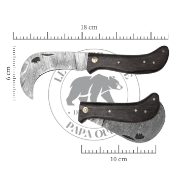 Serpette Gravure Personnalisée -  Damas - Bois de Rose.