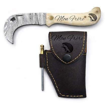 Serpette Gravure Personnalisée - Damas - Os.