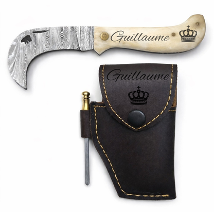 Serpette Gravure Personnalisée - Damas - Os.