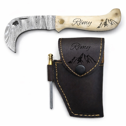 Serpette Gravure Personnalisée - Damas - Os.