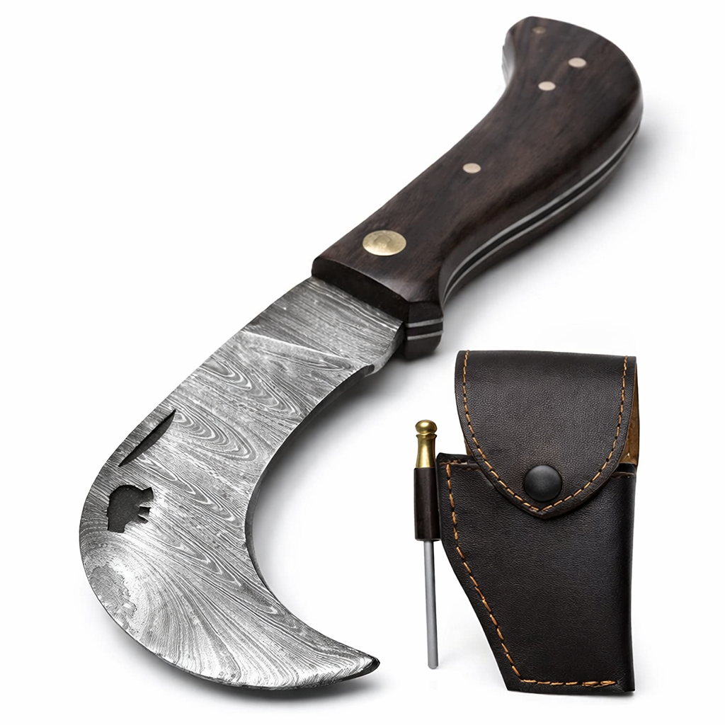 Serpette Gravure Personnalisée -  Damas - Bois de Rose.