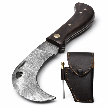 Serpette Gravure Personnalisée -  Damas - Bois de Rose.