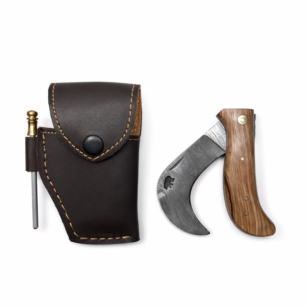 Serpette Gravure Personnalisée - Damas - Noyer.