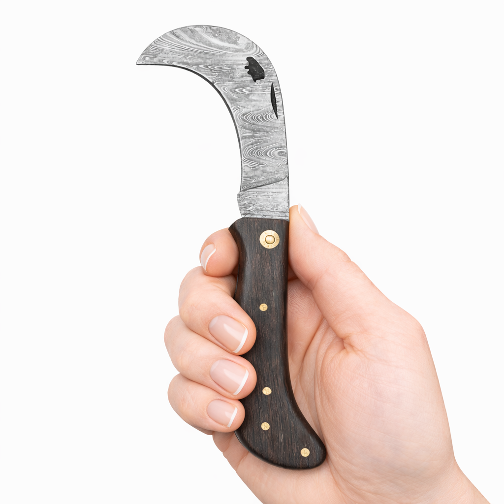 Serpette Gravure Personnalisée -  Damas - Bois de Rose.