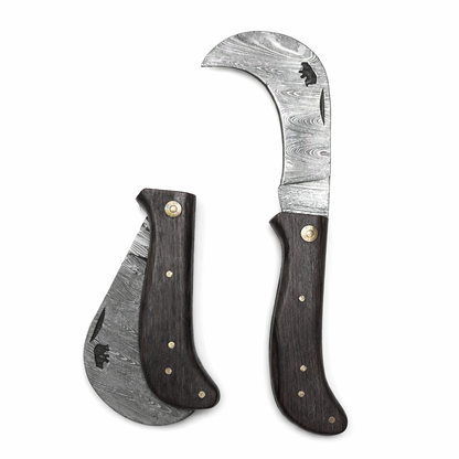 Serpette Gravure Personnalisée -  Damas - Bois de Rose.