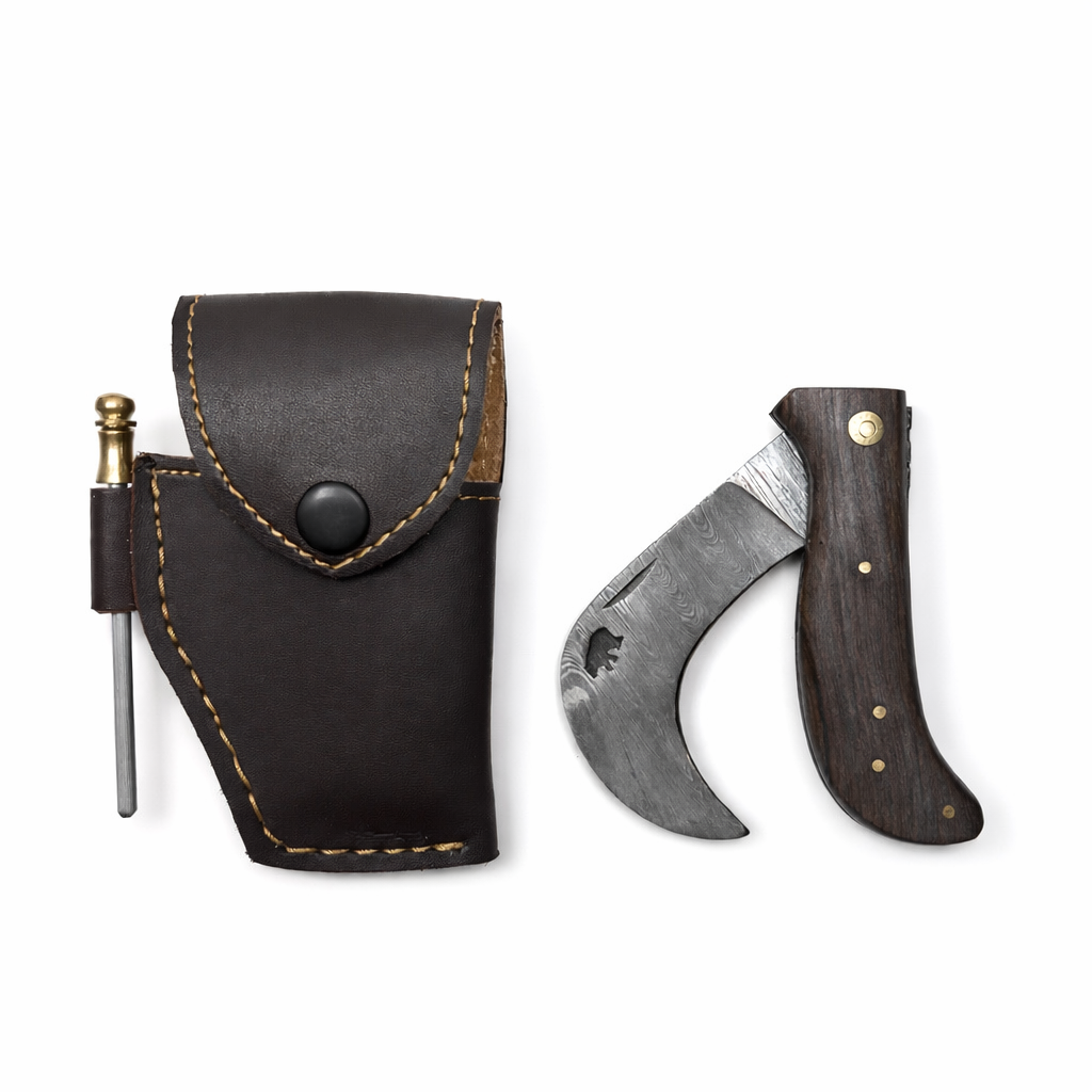 Serpette Gravure Personnalisée -  Damas - Bois de Rose.