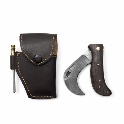 Serpette Gravure Personnalisée -  Damas - Bois de Rose.