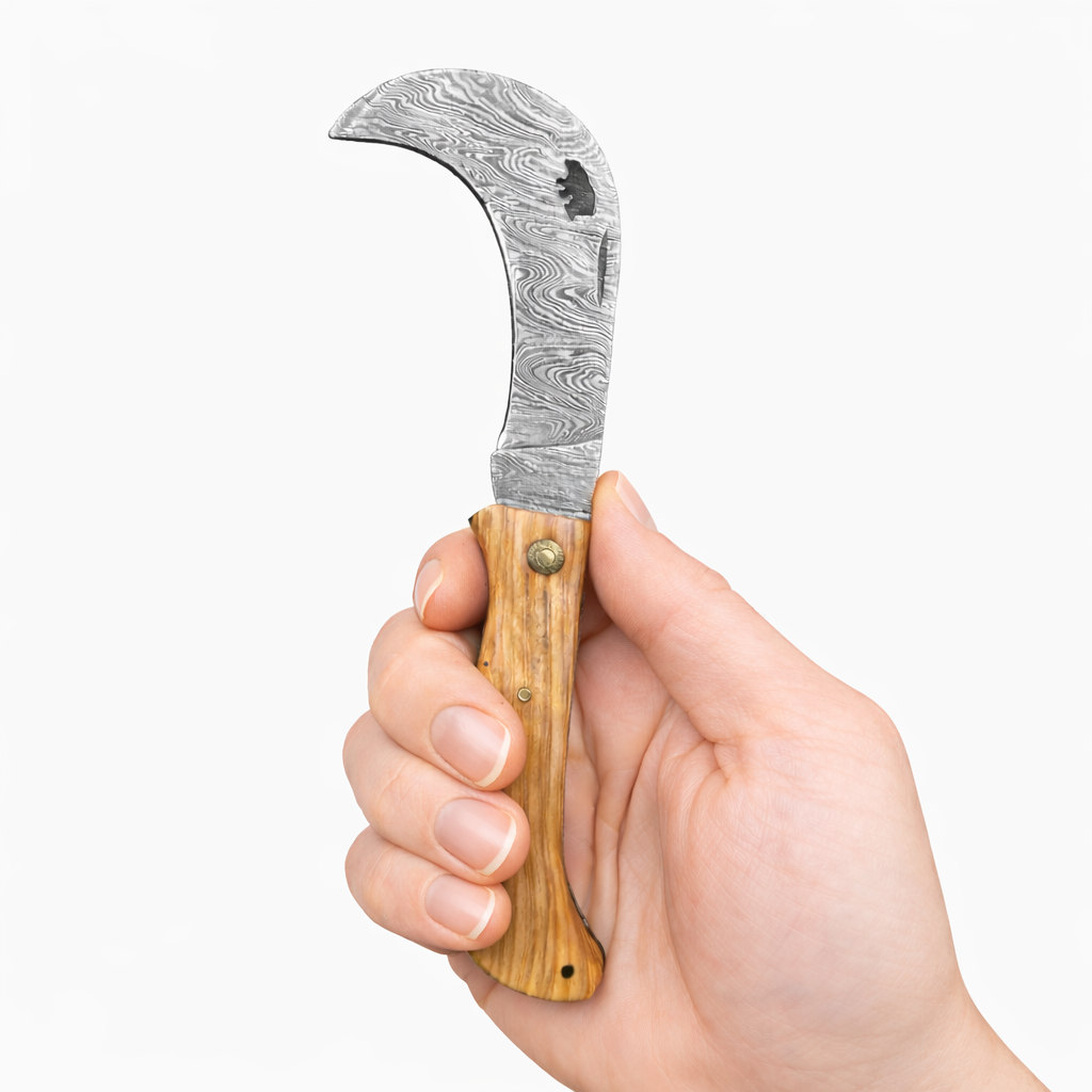 Serpette Gravure Personnalisée - Damas - Noyer.