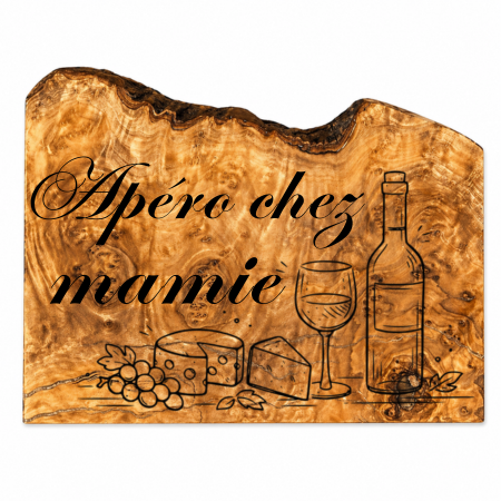 Planche à découper - bois d'olivier - APERO