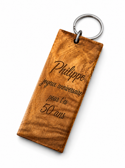 Porte-clés en Bois d’Olivier - Personnalisable