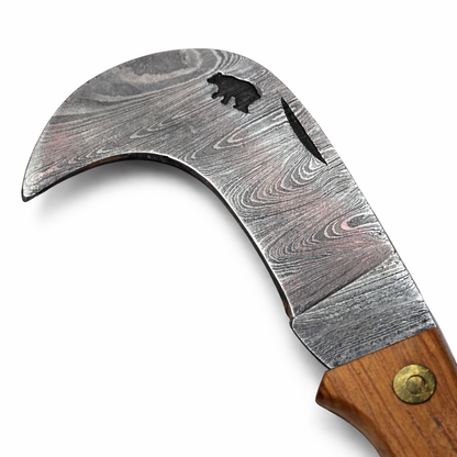 Serpette Gravure Personnalisée - Damas - Noyer.